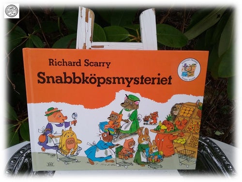 Richard Scarry Snabbköpsmysteriet 1992 tryckt i Danmark Fint skick