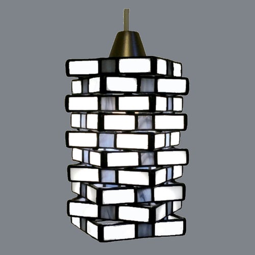 Målat Glas hängande lampa Fönsterlampa "Tower"