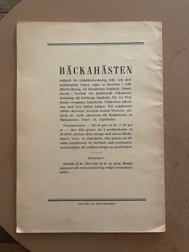 Bäckahästen.