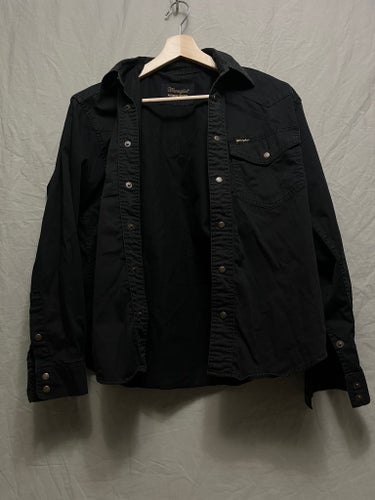 Vintage Wrangler Western Svart skjorta, storlek Small / Medium