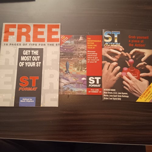 Vintage Atari ST Format 3 stk tidningar - Tips, Köpguide och Action