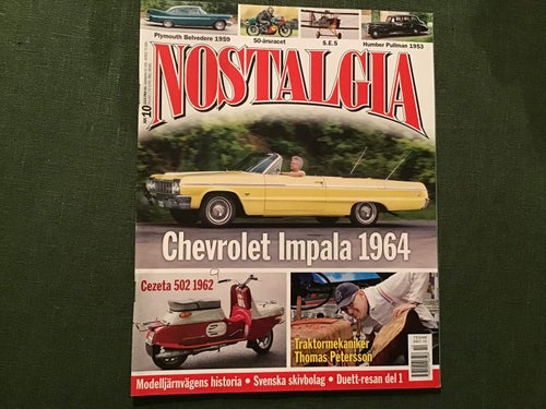 NOSTALGIA NR 10 2015 IMPALA 64,CEZETA,HUMBER,MODELLJÄRNVÄG,PLYMOUNT, SKIVBOLAG
