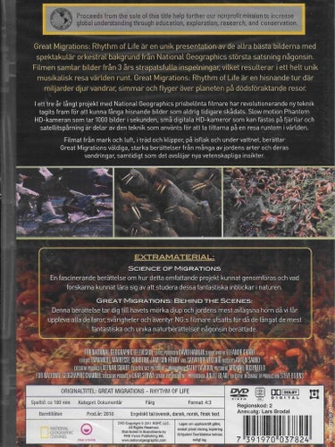 NATIONAL GEOGRAPHIC - GREAT MIGRATIONS, DVD dokumentär faktafilm ** NY Inplastad