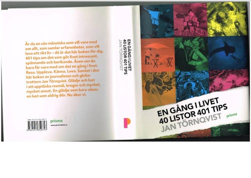 EN GÅNG I LIVET - 40 LISTOR - 401 TIPS - Jan Törnqvist (2008)