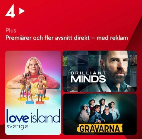Prova TV4 Play Plus med reklam helt kostnadsfritt i 2 månader
