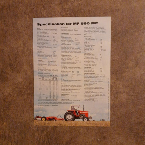 Broschyr Massey Ferguson Traktor 590