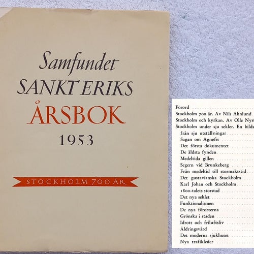 Samfundet Sankt Eriks årsbok 1953 – Stockholm 700 år