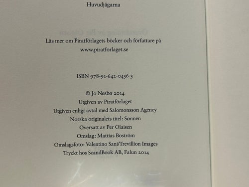 Sonen av Jo Nesbö. Bok. Very Fine plus