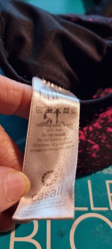 Casall svart, rosa sport-bh, storlek XS