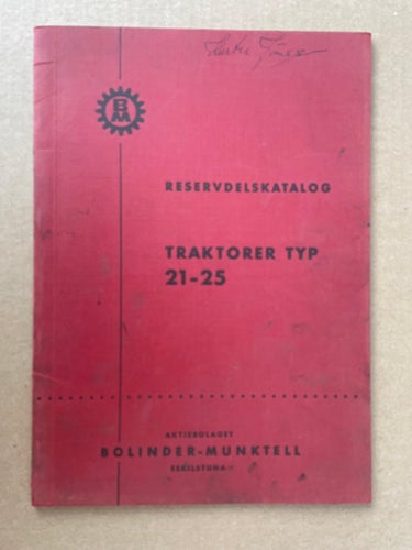 Reservdelskatalog VOLVO BM Traktor Typ 21 - 25