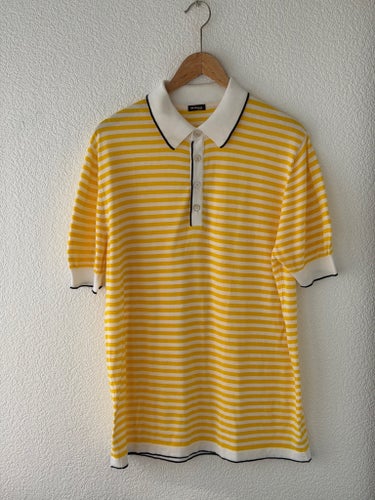 Kiton gul pikétröja, storlek L