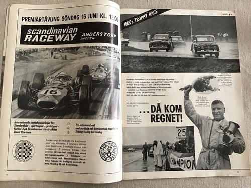 MOTORSPORT NR 6 1968 VELODROMLOPPET,BERTONE FIAT 850,SAAB TRIMNING,SPANIEN GP