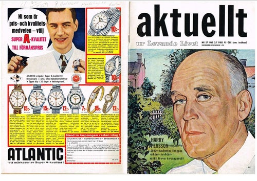 AKTUELLT 1962 Nr 27 HP Liston Monroe Powers Hitchcock. Bood: Stickan Pettersson