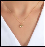 Halsband hjärta guld UNISEX