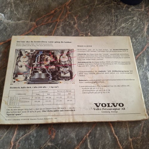 Instruktionsbok Volvo 740 Årsmodell 1990