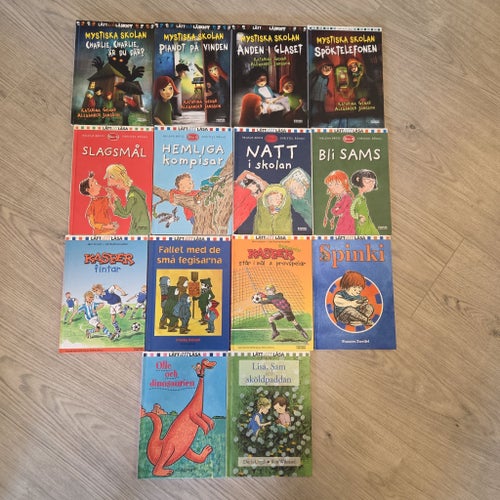 14 st Lätt att läsa böcker, lätt och läskigt, klass 1b, kasper m.m