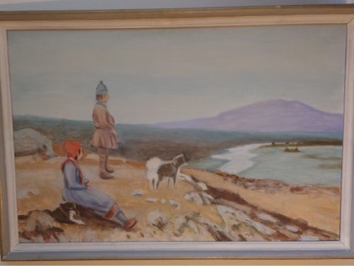 PAUL JOHANSSON-1968, SIGNERAD BLANDTEKNIK PÅ PANNÅ,MÅTT 102,5 X 69,5 CM.
