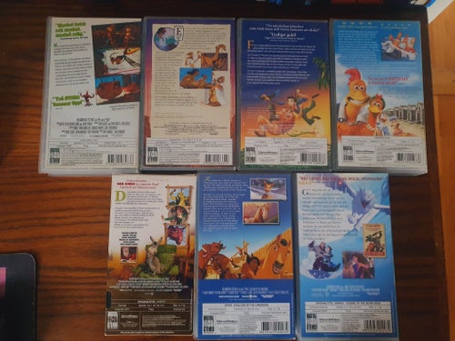 7x Dreamworks på VHS - Shrek, Antz, Prince of Egypt, Chicken Run m.m.