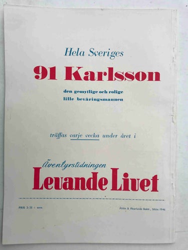 91:an Karlsson Julalbum 1946: Oläst!