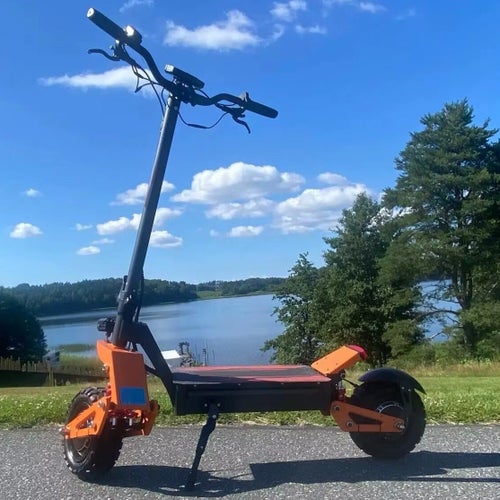 6000W 60V 40Ah 85km/h elektrisk skoter med dubbla motorer, hopfällbar elskoter