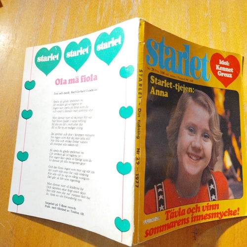 Starlet 1977 nr 29 Starlet tjejen Anna, Kennet Greuz, Dr Hook. Very Good plus