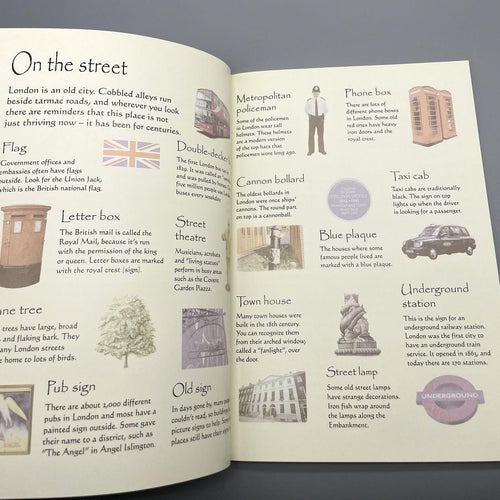 Usborne London Sticker Book - With Over 100 Stickers (oanvänd)
