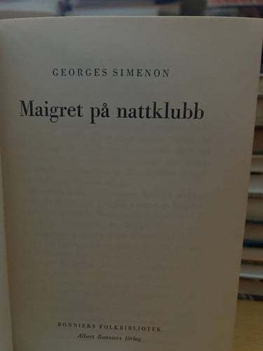 Maigret på nattklubb - Georges Simenon, bok, Very good plus