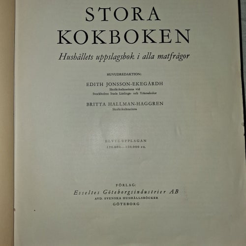 Stora KOK BOKEN 1946