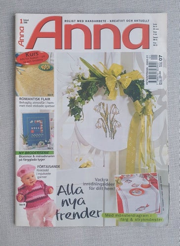 Tidskrift Anna Burda, januari 2006, roligt med handarbete/hobby.