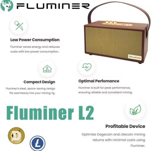 Fluminer L2 Dogecoin och Litecoin Miner 1.2Gh/s