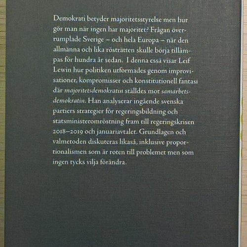 Konsten att bilda regering när ingen har majoritet / Leif Lewin