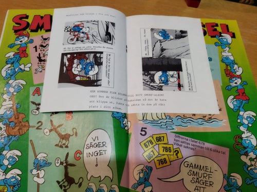 Fix & Foxi 1981 nr 3, Smurfel-pyssel, samlarbilder, Fine