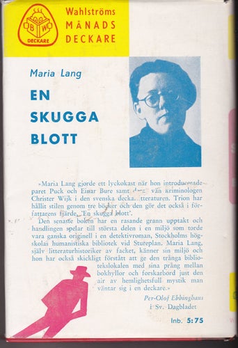 Maria Lang / En Skugga Blott (1956) / Inbunden / Fint skick