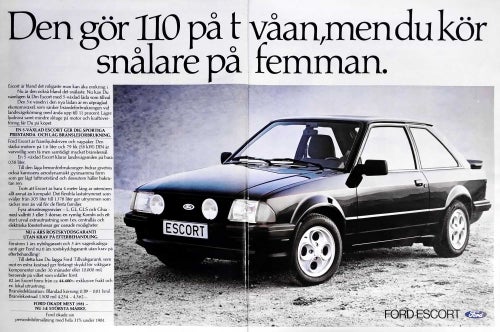 FORD ESCORT, REKLAM, STOR TIDNINGSANNONS 1982