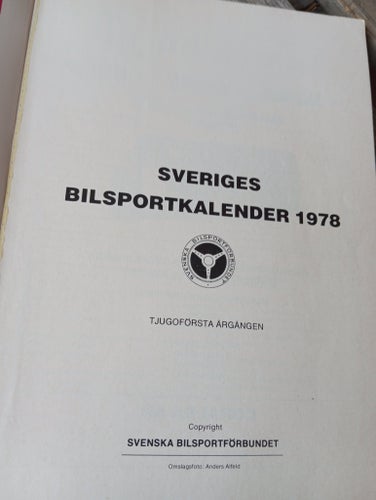 Sveriges Bilsportkalender 1978 av Svenska Bilsportförbundet