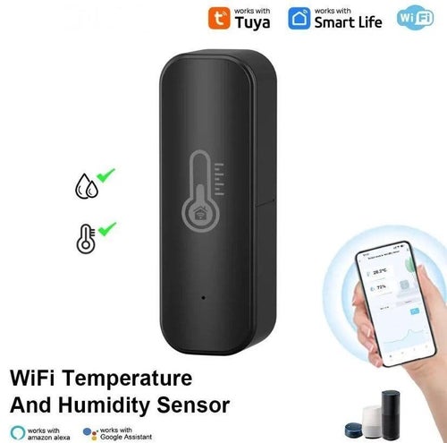 SVART Tuya WIFI Temperatur Luftfuktighets Monitor Termometer Sensor