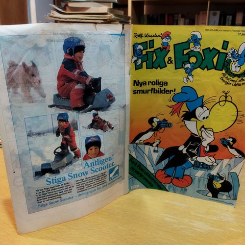 Fix & Foxi 1981 nr 2, Smurfel-pyssel, samlarbilder, Fine plus