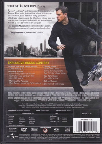 DVD / The Bourne Ultimatum / Matt Damon, Julia Stiles, Joan Allen / Fint skick