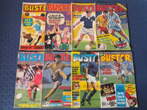 Buster tidningar 8st från 70 och 80-talet.