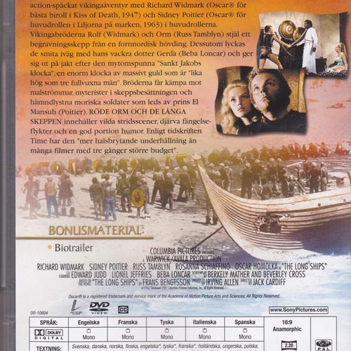 DVD / Röde Orm Och De Länga Skeppen (The Long Ships) / MEGA-RARE! / Nyskick