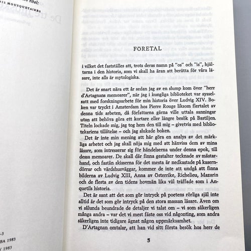 De tre musketörerna av Alexandre Dumas d.ä (Klassiker