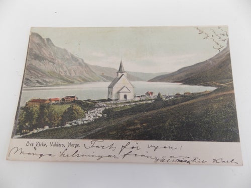 Brevkort, Öve Kirke Valdres Norge se bilder, läs beskrivning