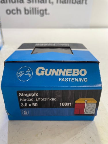 5-Pack Gunnebo Slagspik 3.0 x 50 Härdad 100-pack