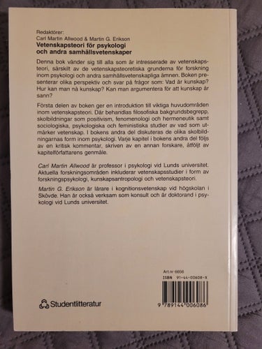 Vetenskapsteori för psykologi och andra samhällsvetenskaper, Carl Martin
