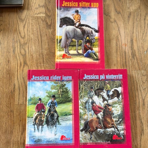 3 x Jessica sitter upp , rider igen & på vinterritt av Gill Morrell