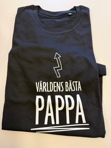 T- Shirt med Motivtryck Bästa Pappa- M