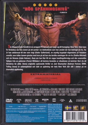 DVD / Phonebooth / Colin Farrell, Kiefer Sutherland, Katie Holmes / Nära Nyskick