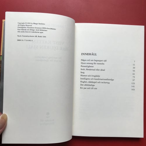 VISST KATTEN HAR DJUREN SJÄL! Margit Sandemo 1994