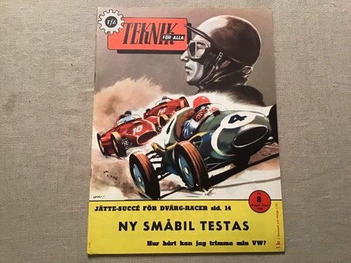 TEKNIK FÖR ALLA NR 8 1958 SMÅBIL MAX KABINE,NSU,UBÅT,MOPEDBIL VÄRNAMO,VAUXHALL