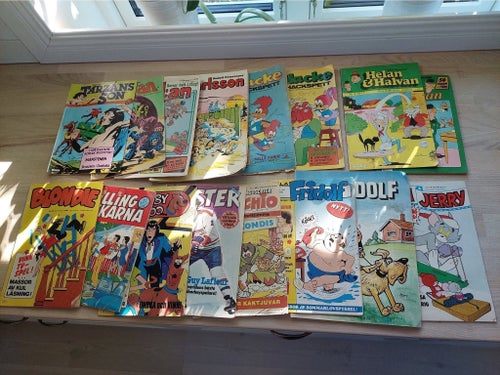 Serietidningar: Blondie, Tarzan, Helan & Halvan m.fl. - Blandat årtal